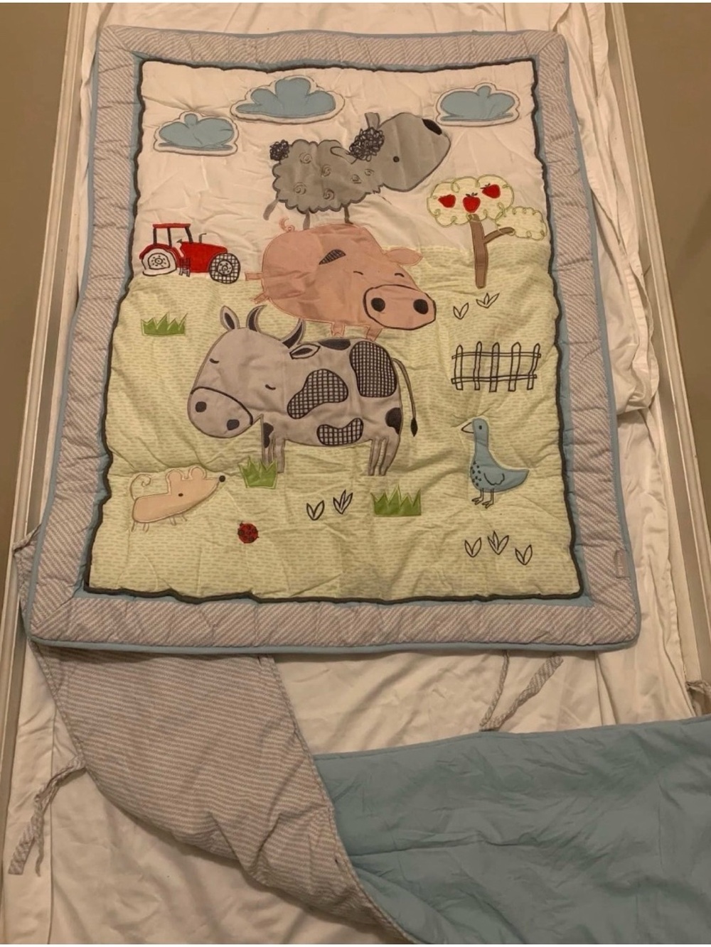 Baby - farm crib quilt and rail cover